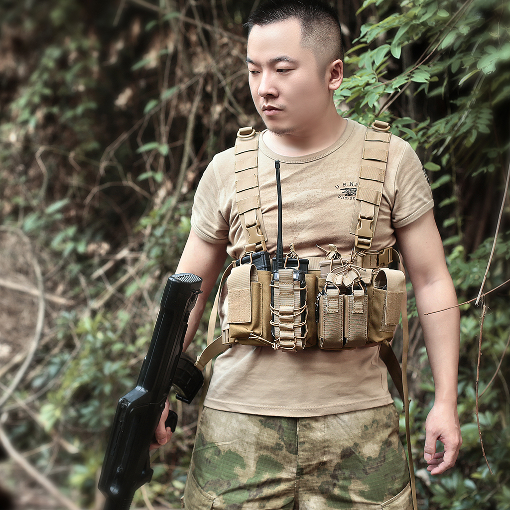 Heavy Duty Chest Rig Black For Training and Hunting