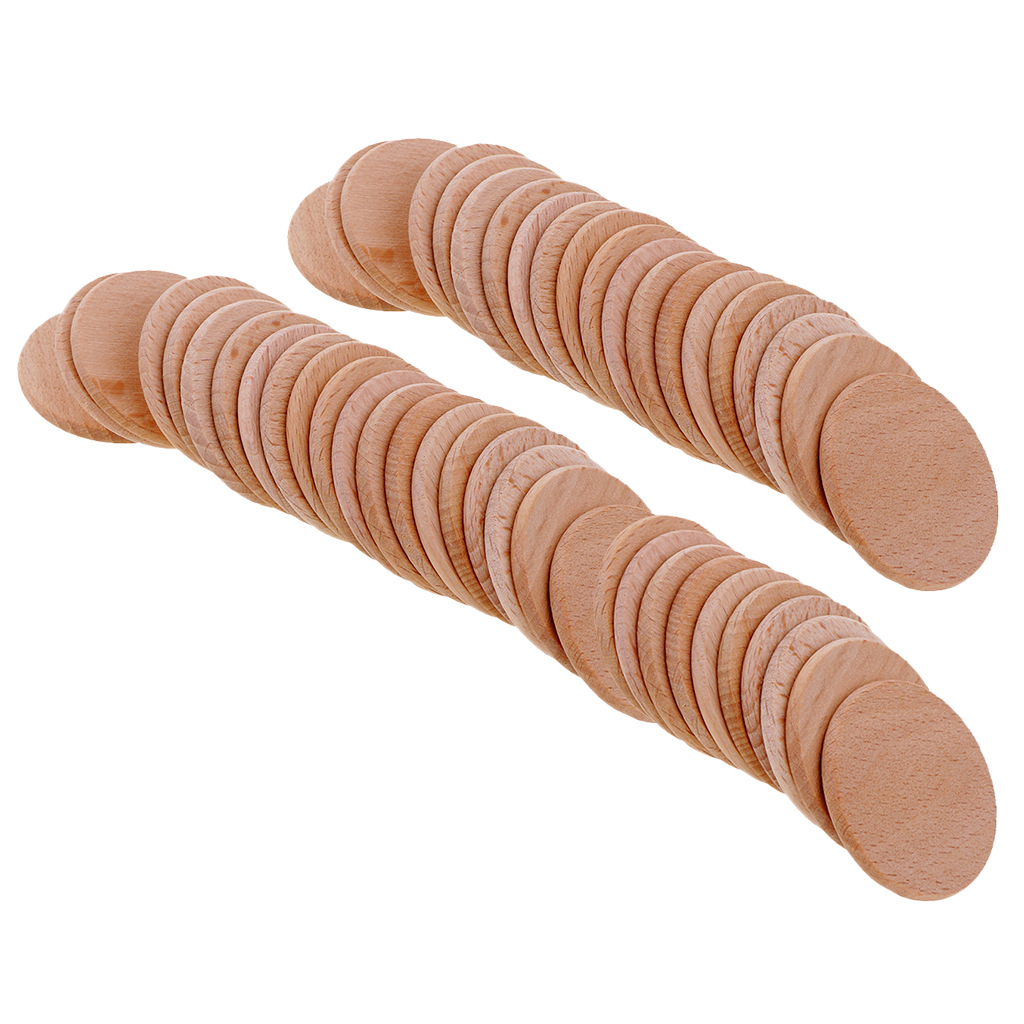Description Picture 6 of item50pcs 36mm Unfinished Wooden Round Circle Discs Embellishment For Art Craft