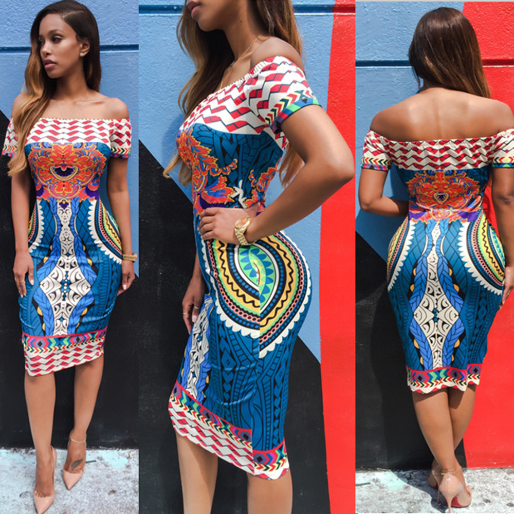 bodycon african print dress
