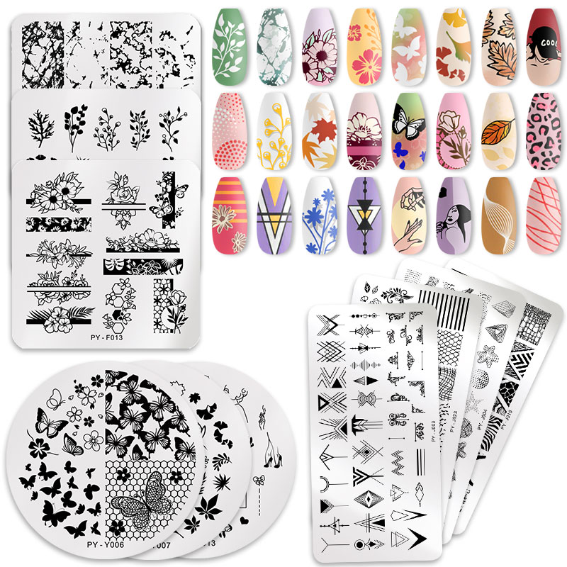Description Picture 2 of itemPICT YOU Nail Stamping Plates Lace Flower Leaf Butterfly Stamp Templates DIY Nail Designs DIY Nail Art Plate Printing Tools