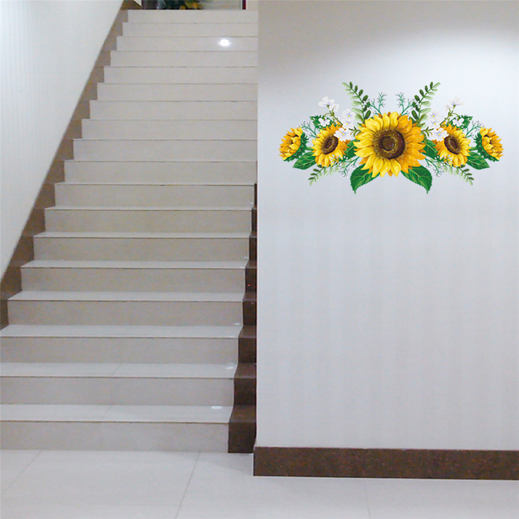 Removable Sunflower PVC Wall Sticker Kitchen Waterproof Decals Home/&Garden-Decor
