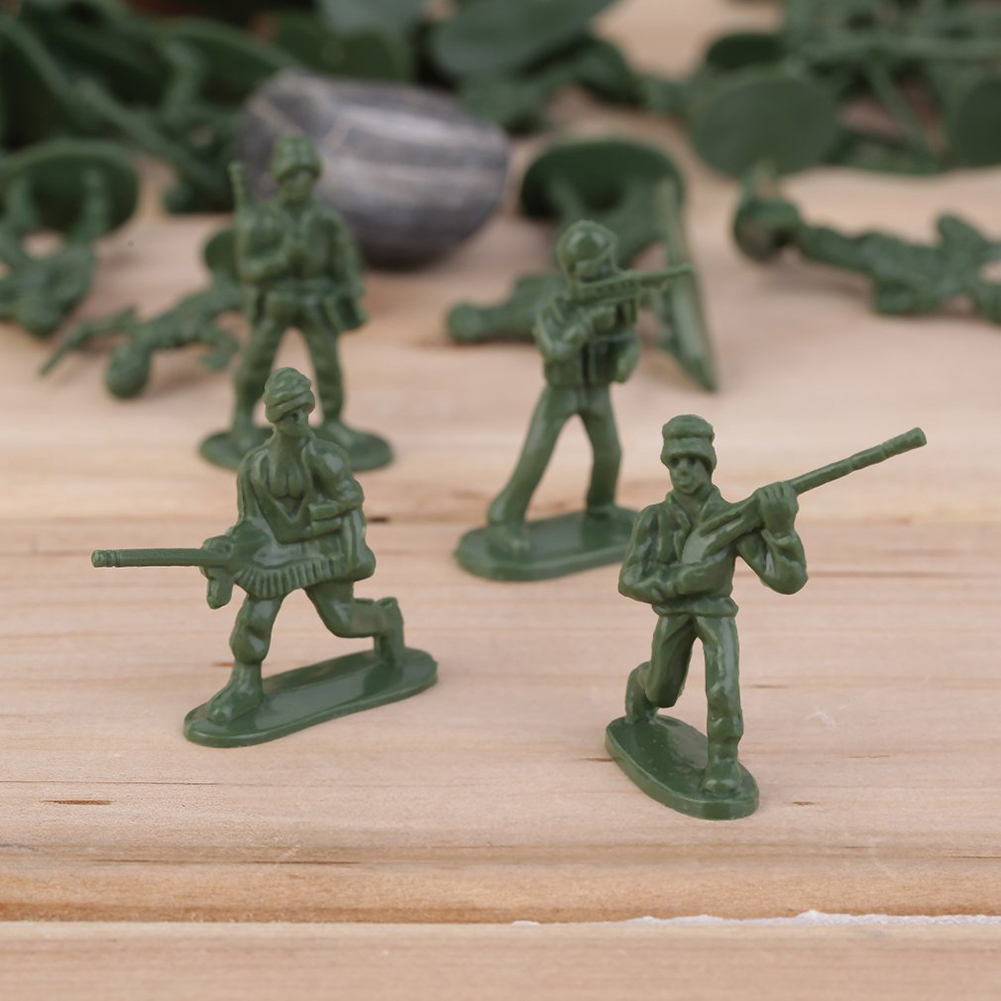 Maserfaliw toys 100Pcs Military Plastic Simulation Army Soldiers Model Kids plaything Collection Gift Green 