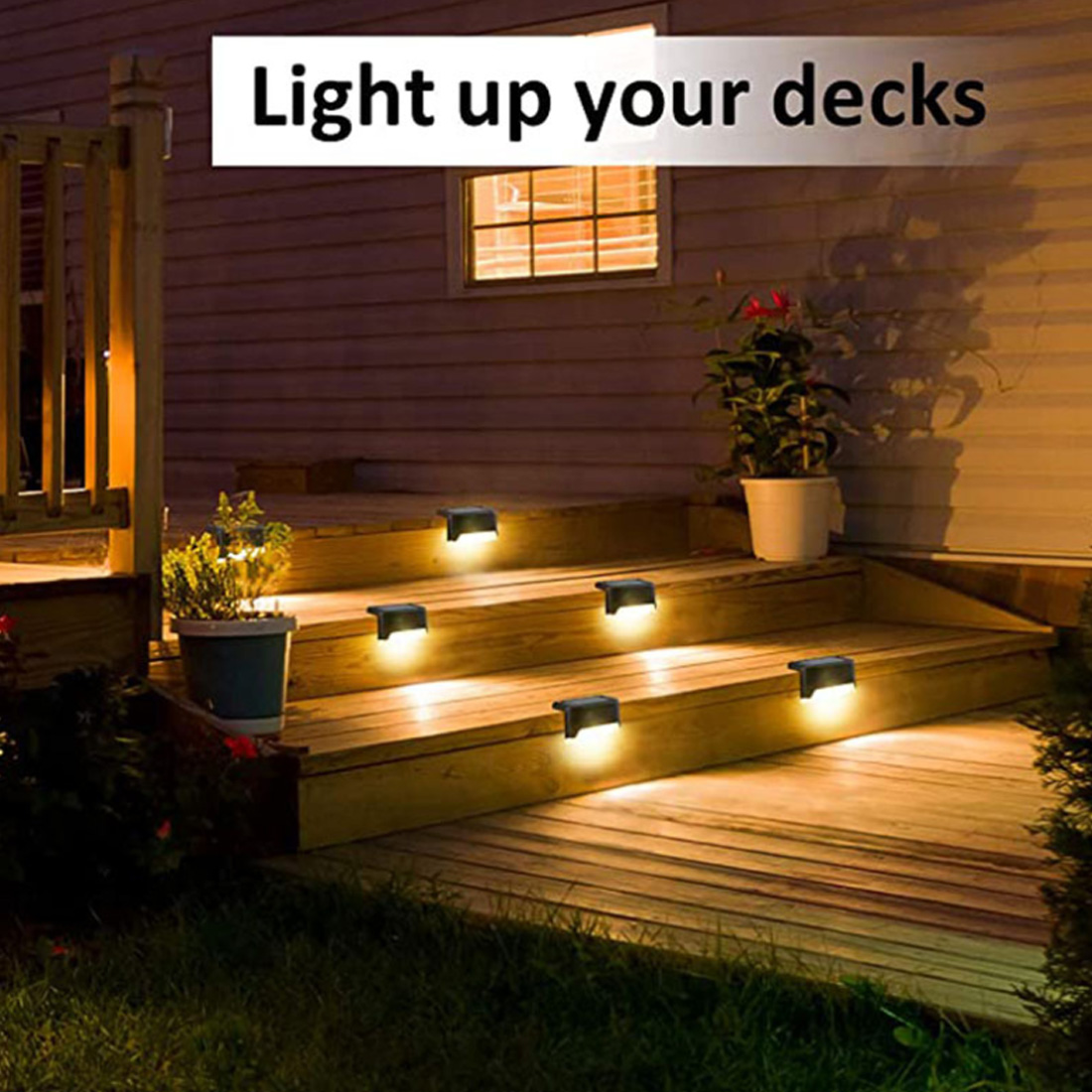 LED Solarlicht Außentreppe Schritt Landschaftspfad Deck Lampe Gartenzaun IP65 