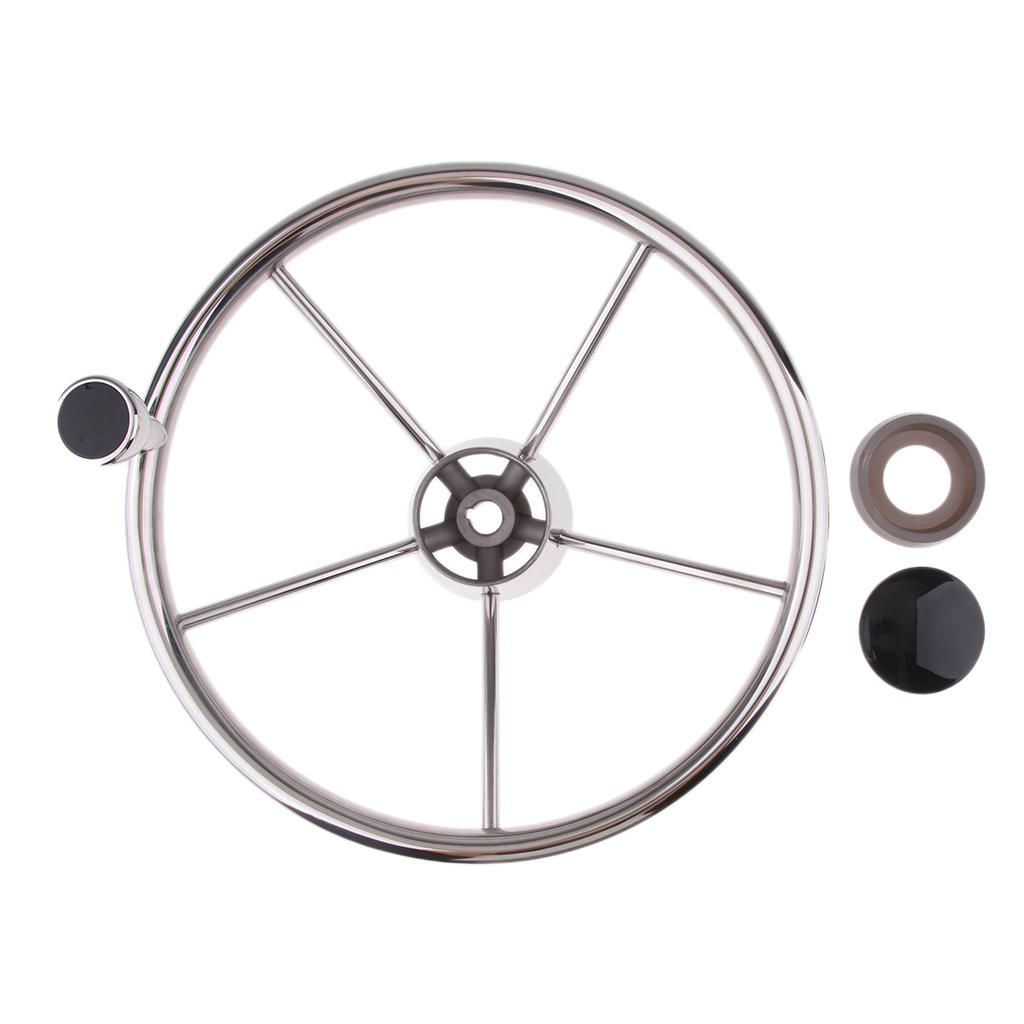 Universal 13.5'' Marine Boat Pontoon Steering Wheel 5 Spoke 3/4" Shaft
