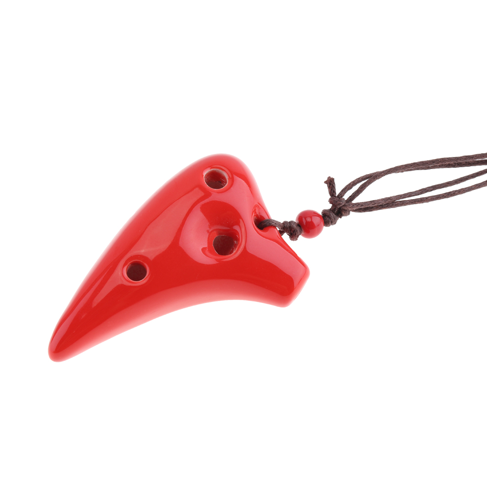 Description Picture 6 of itemMini 6 Holes Alto Tone C Necklace Ocarina Ceramic Black Pottery Flute Instrument with Hang Rope 4 Colours Optional