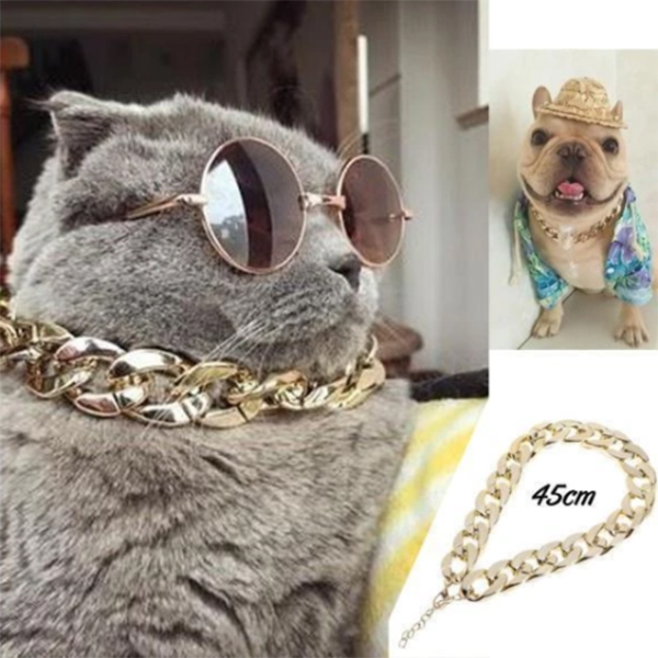 Lightweight Cat Jewelry Chain Cat Collar Medium Cuban Link Cat Necklace