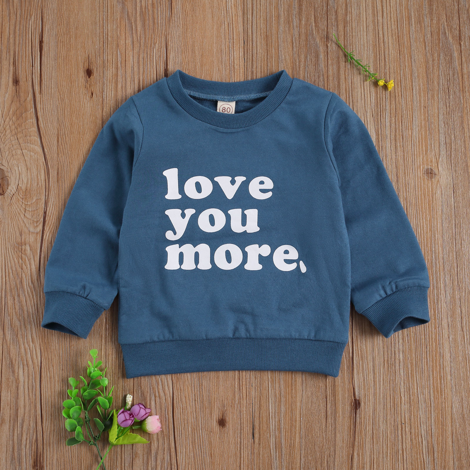 Description Picture 2 of itemToddler Kids Girls Boys Sweatshirts, Long Sleeve Round Neck Letter Printed Casual Pullover Tops 6M-4Y Spring Autumn