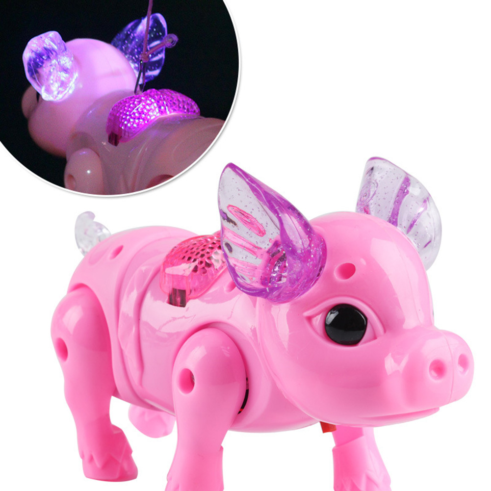 FDA Approval Electric Singing Musical Light Pig Toy with Leash Interactive Kids Baby Toddler Christmas Birthday Toy KOqwez33 Lovely Walking Pink Piggy Toy