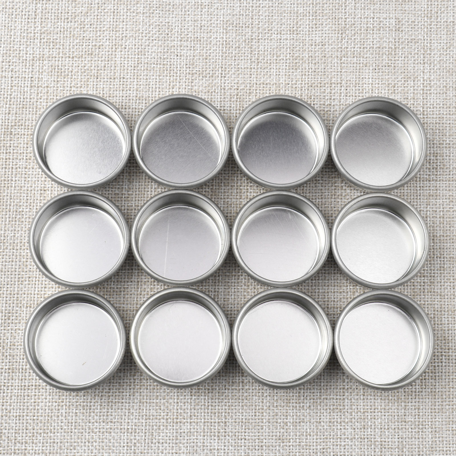 Description Picture 4 of item12 Pcs Mini Candle Jars Round Metal Candle Cups Tea Light Tins DIY Tealight Holders Home Decor DIY Handmade Candle Containers