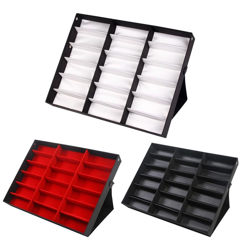 Description Picture 4 of item18 Grids Eyeglass Sunglasses Glasses Storage Display Box Holder Case Organizer FOU99