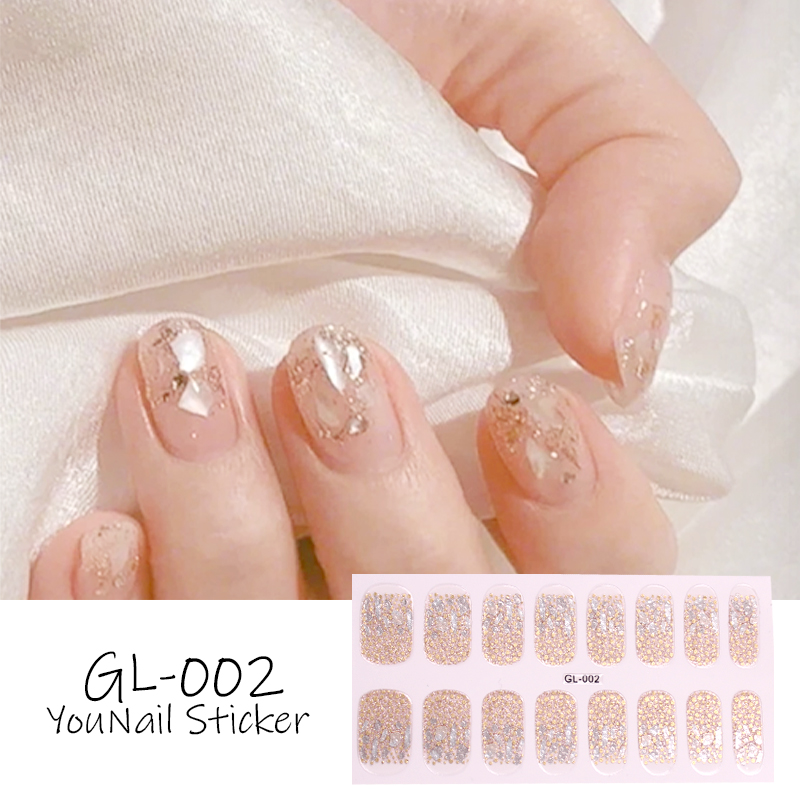 Korean Style Glitter/floral Nail Art Stickers Nail Wraps Manicure 