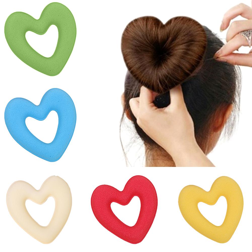 Women Heart Shape Sponge Bun Maker Braid Holder Twist Hair Beauty