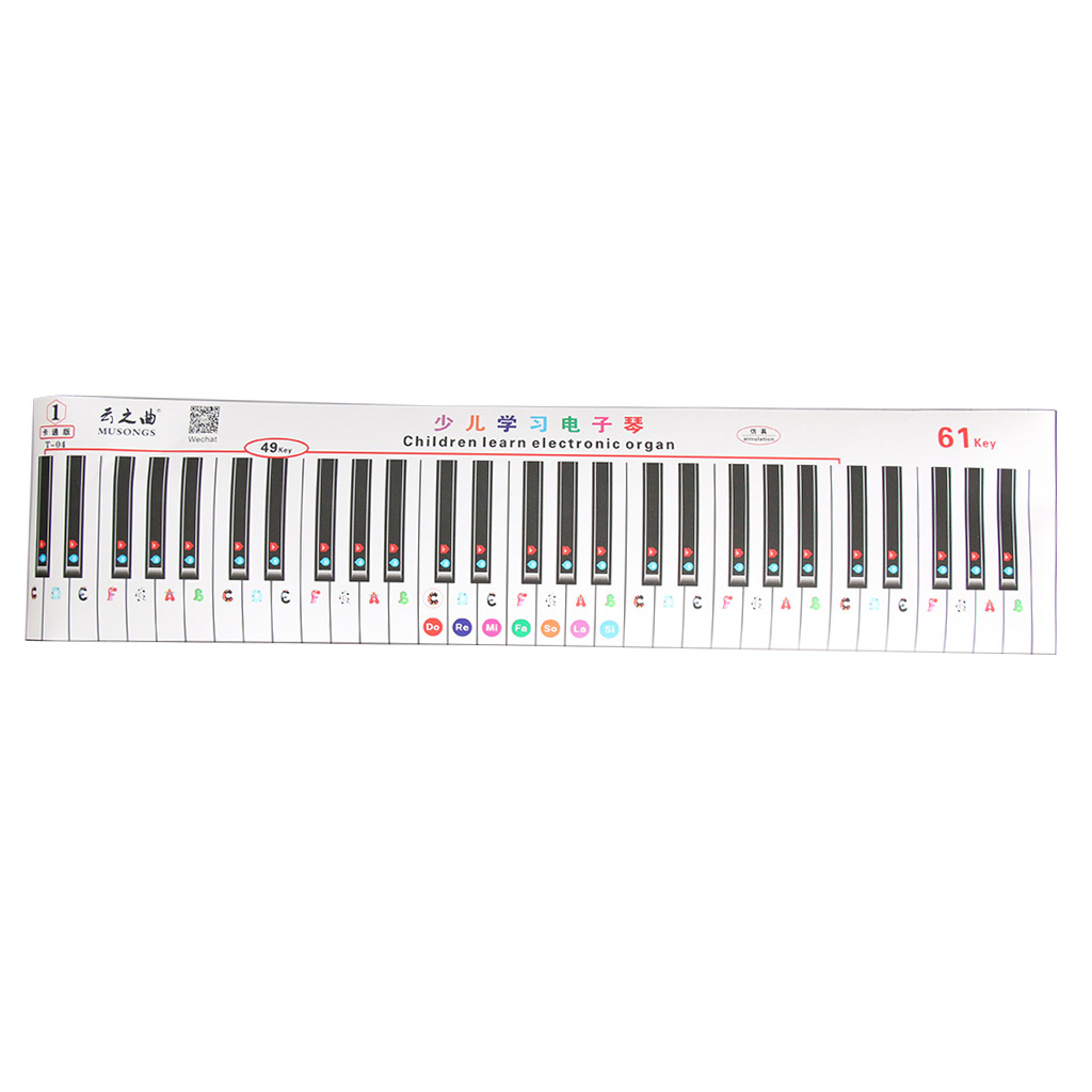 49 61 88 Key Electronic Keyboard Piano Numbered Notation Note Aufkleber Y7E4