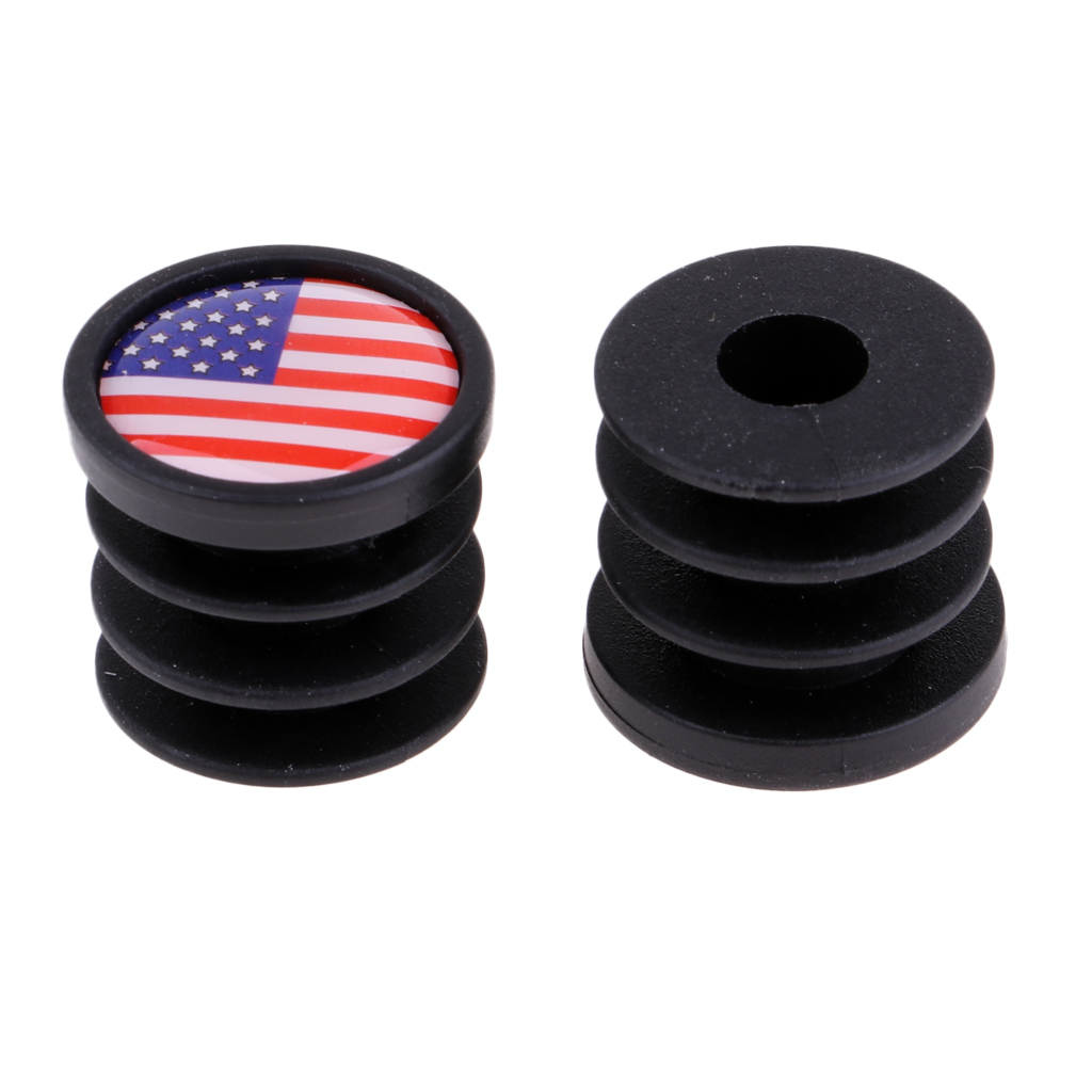 Description Picture 3 of item1 Pair Bicycle National Flag Handlebar End Plugs For MTB Mountain Road Bike Bicycle Grips Parts - 22mm Dia