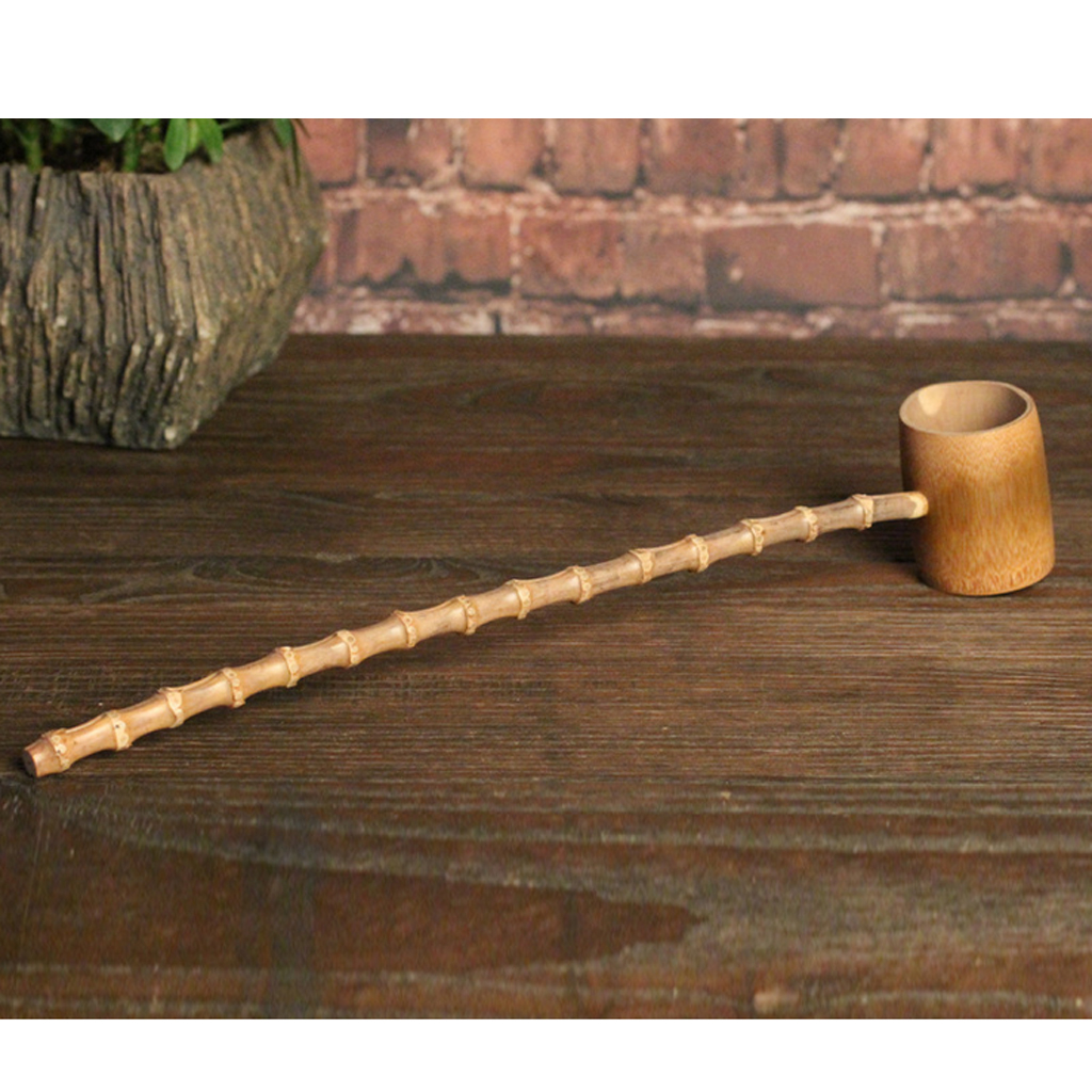 Japanese Style Bamboo Traditional Water Ladle Spoon Wine Tea Beer Dipper #1