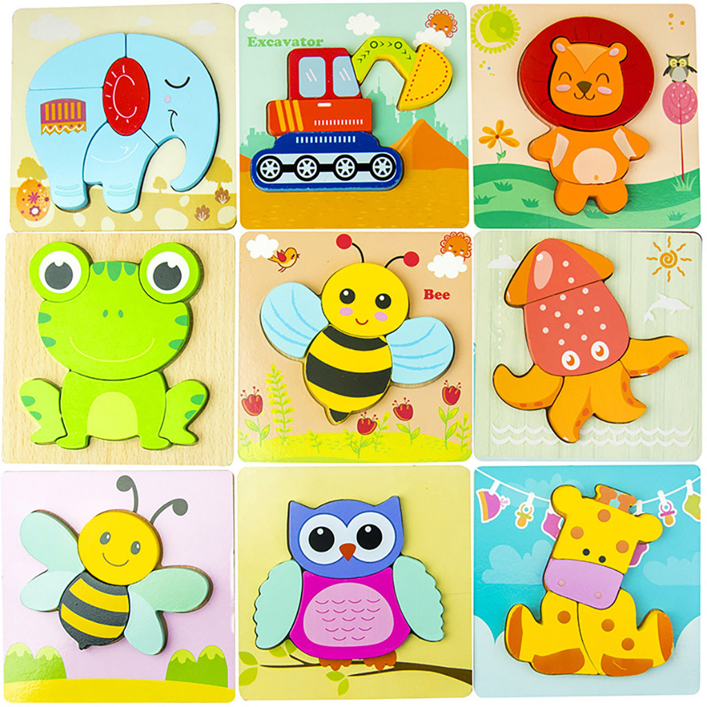 Details about   1 2 3 Years Old Wooden Animal Puzzles for Toddlers  Boys Girls Educational Toy 