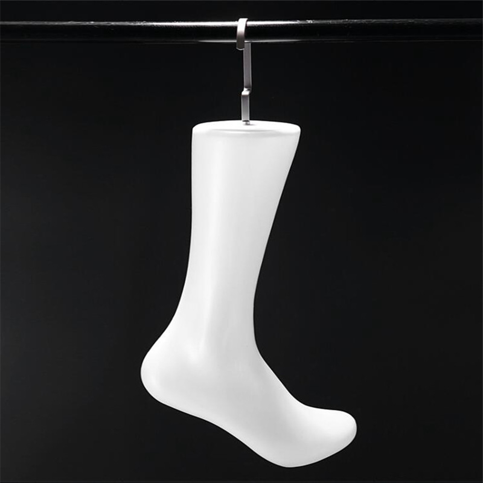 Description Picture 2 of itemPlastic White 32cm Tall Foot Mannequin with Hook Feet Mold to Display Shoes Socks Stocking Feet Model