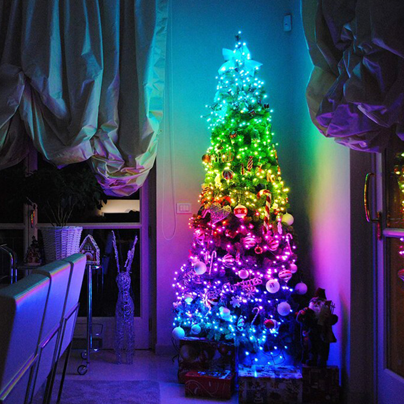 Christmas Tree Party Decor Lights Custom LED String Lights App Remote Control 