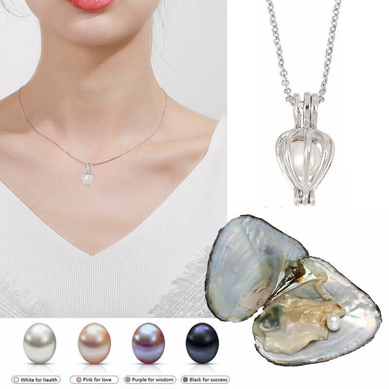 12 Zodiac Sign Colgante Love Pearl Kit Collar Caja de Regalo Set DIY Collar de acuicultura de Agua Dulce Natural