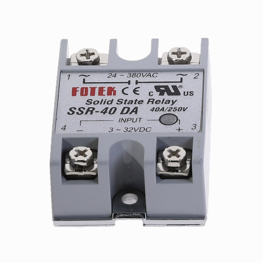 Fotek Solid State Relay Module Heat Sink 3-32V DC Input 24 380VAC SSR-40DA 40A
