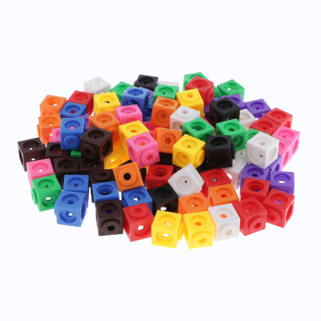 Education Linking Cubes Home Learning Toy for Early Math Connecting Blocks, 