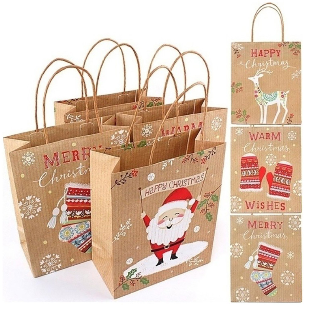 merry christmas gift bags kraft paper bag candy bag christmas