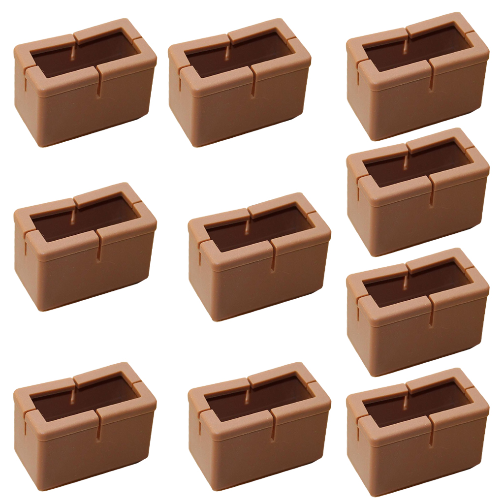 10pcs Rectangular Furniture Legs Brown Floor Covers Chair Leg Tip Felt Pad Chair Leg Caps Tips Floor Protector Furniture Accessories Aliexpress