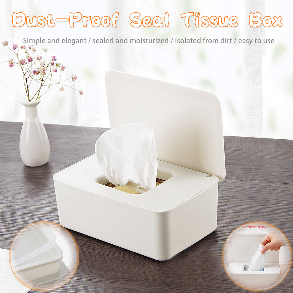 Multifunctional Wet Tissue Paper Storage Case Box Dispenser Organizer PP5 White 