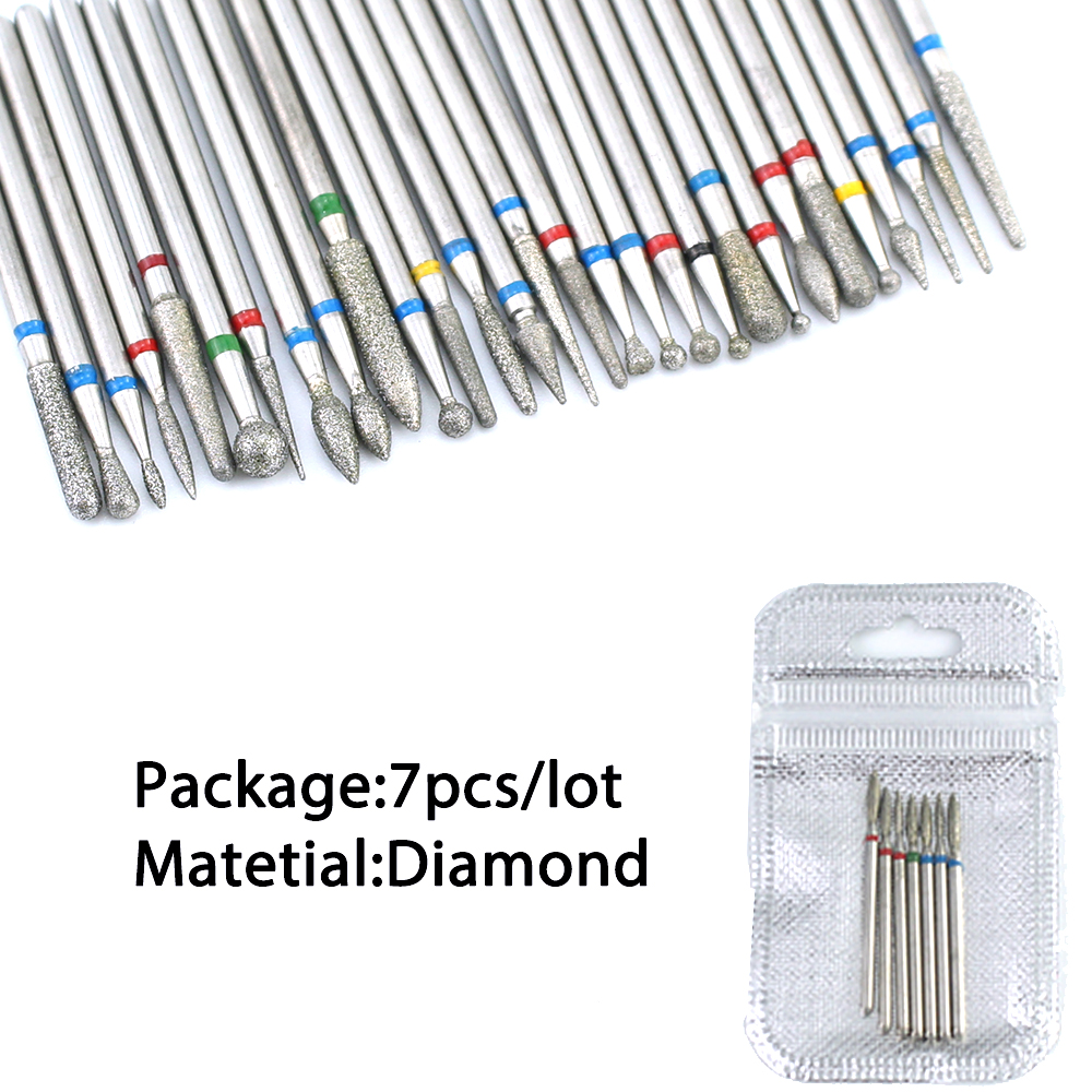 Description Picture 6 of item6/7 Diamond Nail Drill Bits Set Cutters Manicure Silicon Ceramic Stone Electric Milling Cutter for Pedicure Manicure Machine
