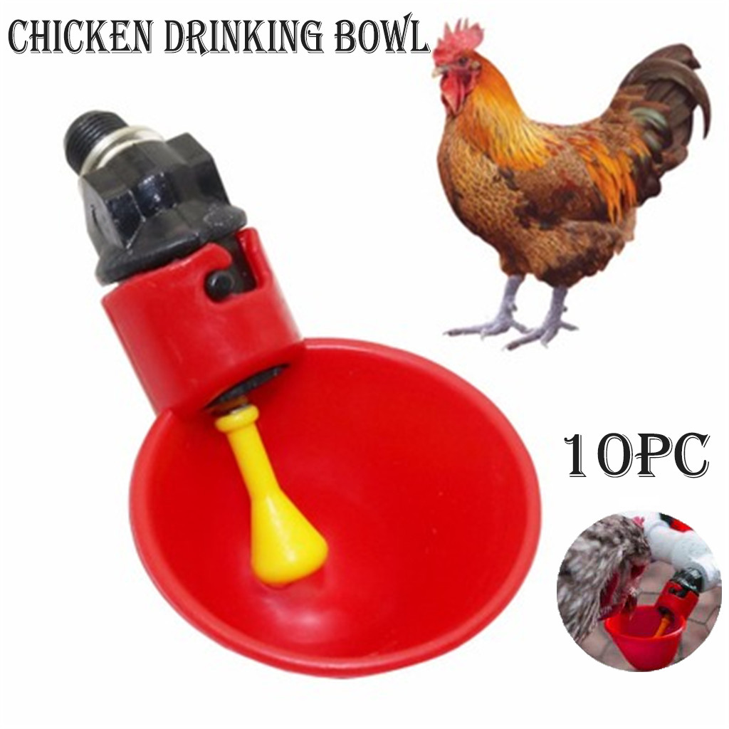 Chicken Hen Plastic Automatic Drinker Quail 10Pack Poultry Water Drinking Cups