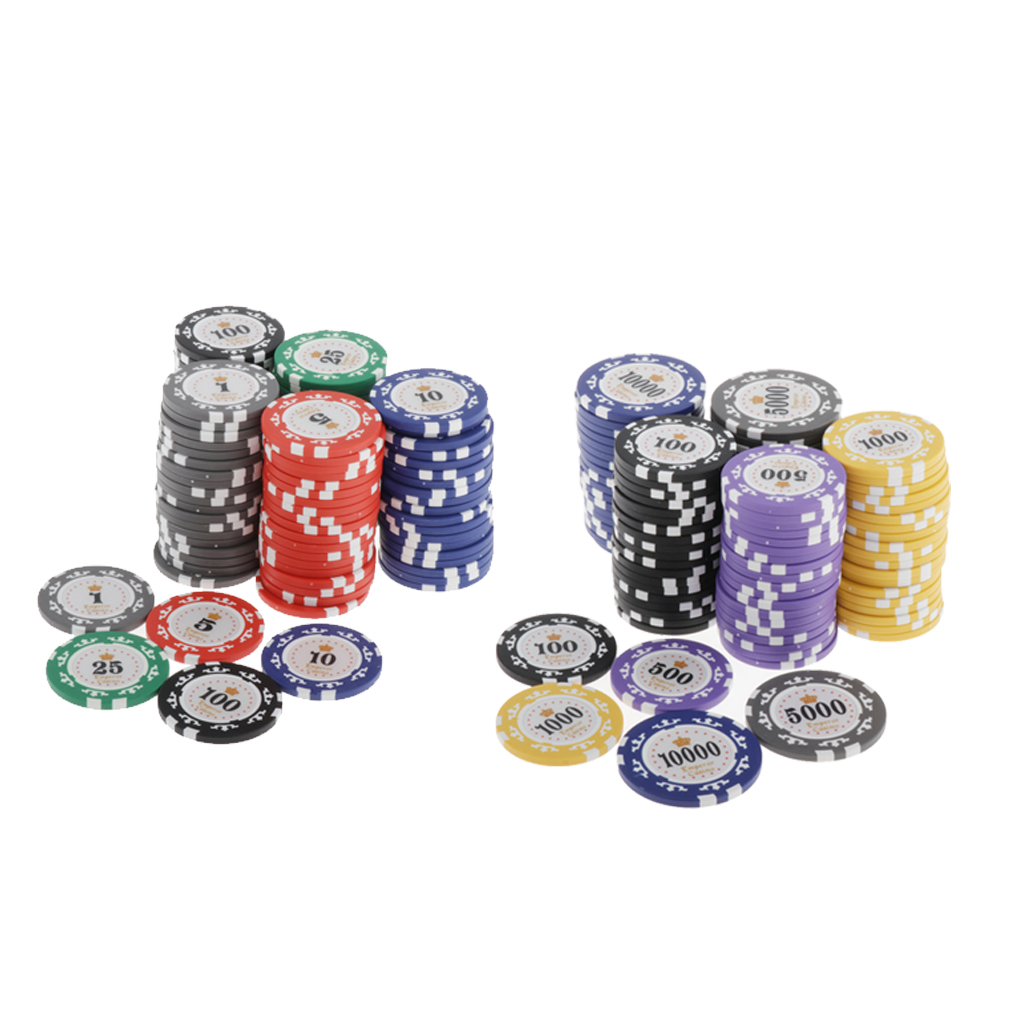 100pcs/pack Texas Hold'em Striped Poker Chips Casino Board Cards Game Token 