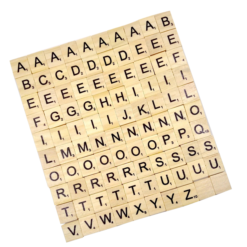 Details about   100 Wooden Tiles Alphabets Numbers Wood Letters Gold Silver for Board Game Craft 