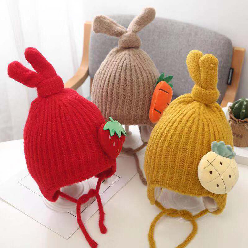 2019 Cute Baby Girls Infant Striped Cap Hospital Newborn Soft Bow Beanie Hat #J