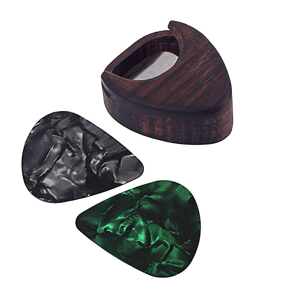 Description Picture 5 of itemRose Wood Guitar Pick Plectrum Box Holder For String Instrument Dark Brown