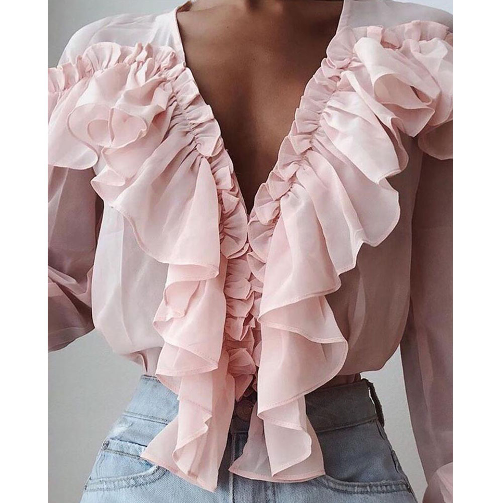 frilly chiffon blouse