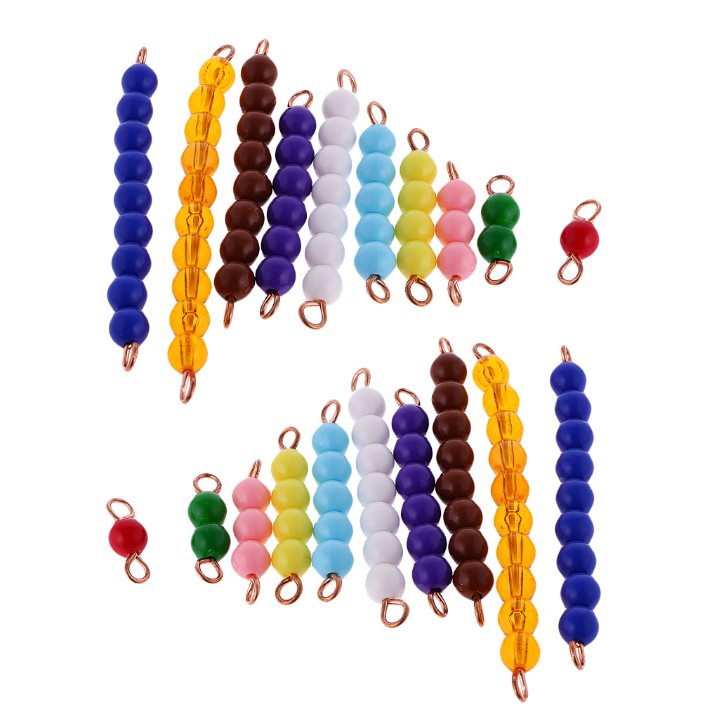 Montessori Kids 1-10 Numbers Counting Learning Training Toy Beads Bars Set 