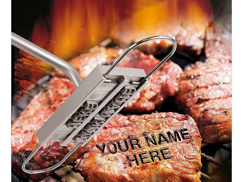 Grill Stempel Steak Fleisch BBQ Brandeisen 55 Wechselbar Buchstaben Brenneisen 