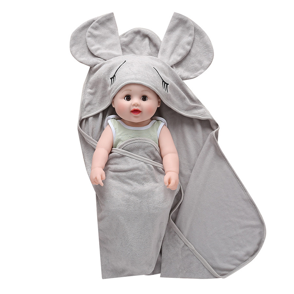 newborn baby boy girl cute cartoon plush receiving blanket
