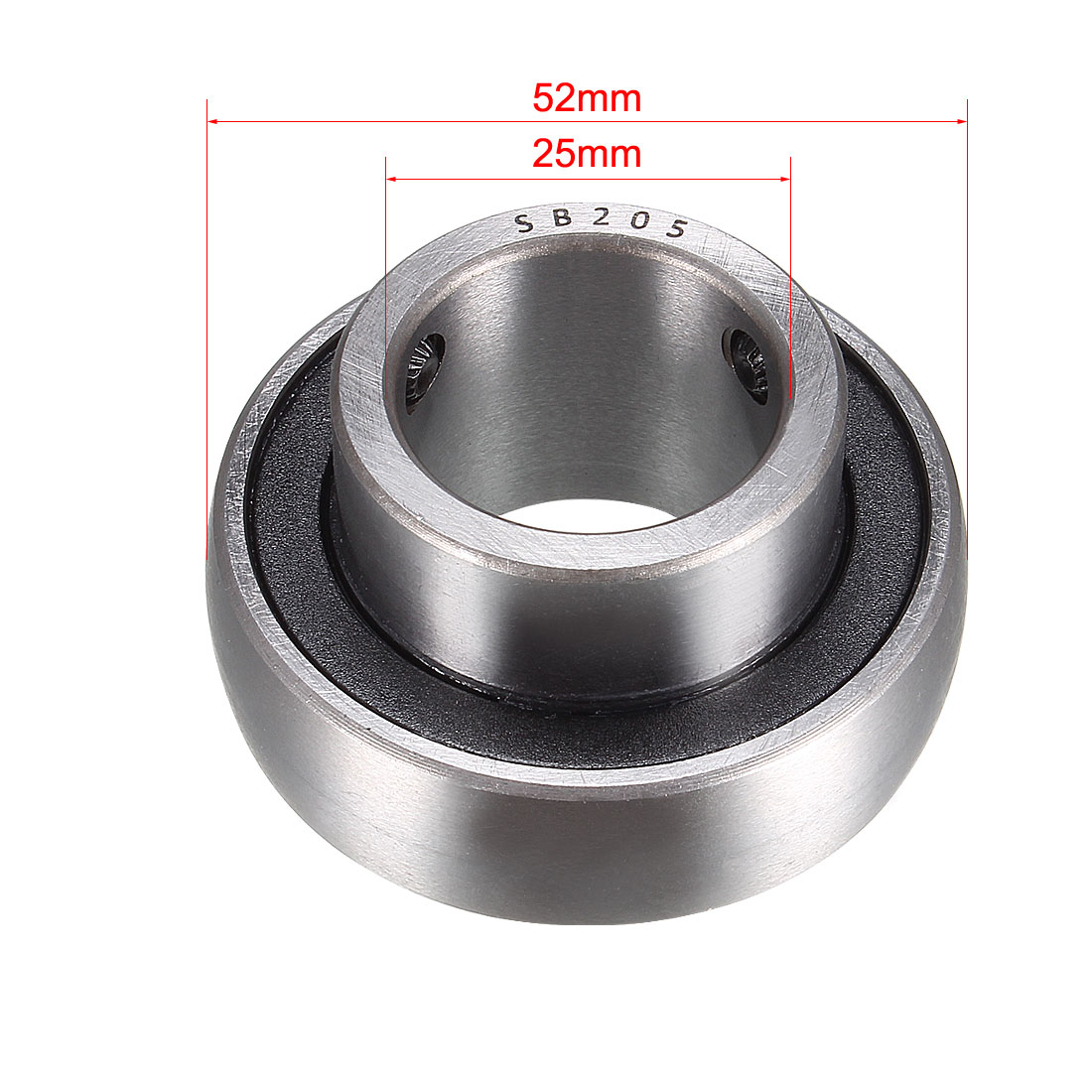 15mm Bore Diameter Chrome Steel uxcell UC202 Insert Bearings Set Screws Lock