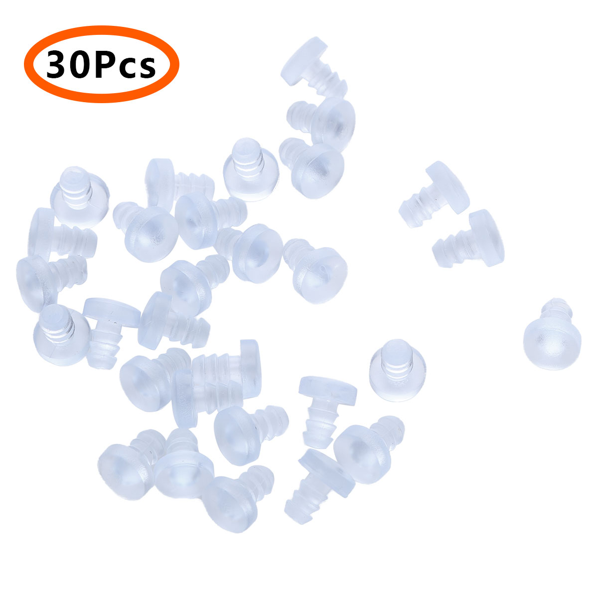 Description Picture 2 of item30Pcs Glass Table Top Spacers Clear Rubber Stem Bumpers Anti Collision Embedded Soft Spacer for Table Furniture Cabinet Door