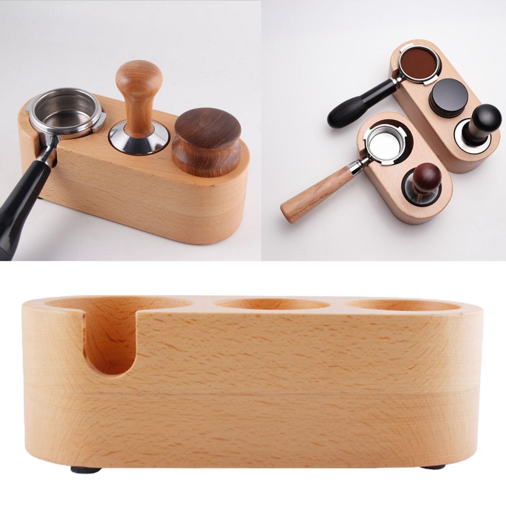 Perfect Coffee Espresso Machine Accessories Wonderful Coffee Tamper Stand And Portafilter Stand For 58mm Tamper Rustic Barista Tools Walnut Wood OLBET Tamping Station Espresso Tamper Holder