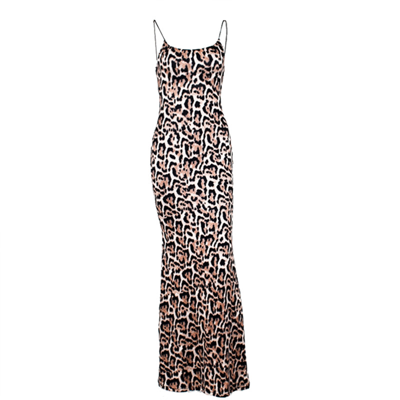 Kleid - Sexy Maxikleid mit Leopardenmuster