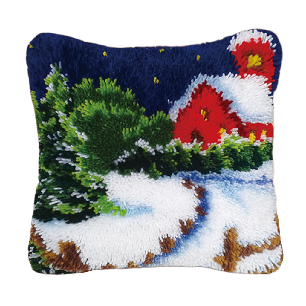 Description Picture 5 of itemDIY Crochet Yarn Kits, Needlework Latch Hook Kit Unfinished Crocheting Rug Yarn Cushion Embroidery Carpet Set