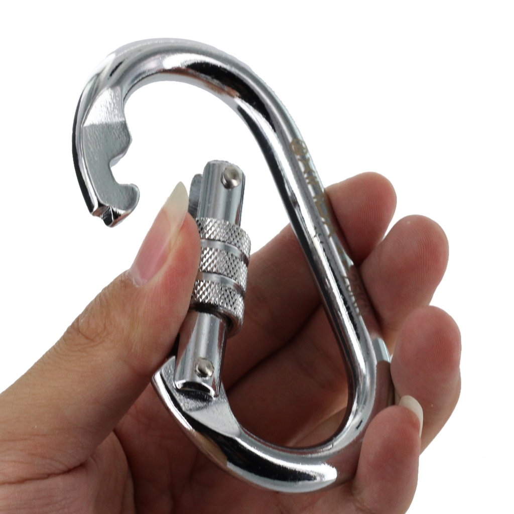 Details about   25KN Screw Locking Carabiner Rock Climbing Rappelling   Mountaineering 