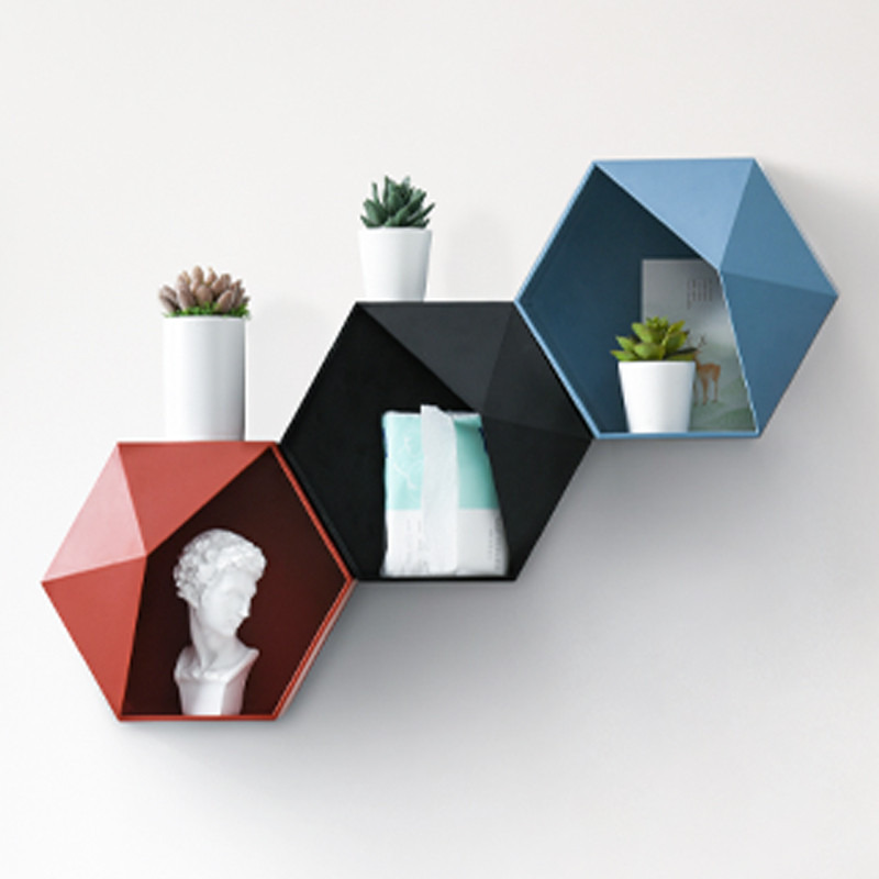 Nordic Hexagon Plank Geometrische Muur Opknoping Houder Rack Honingraat