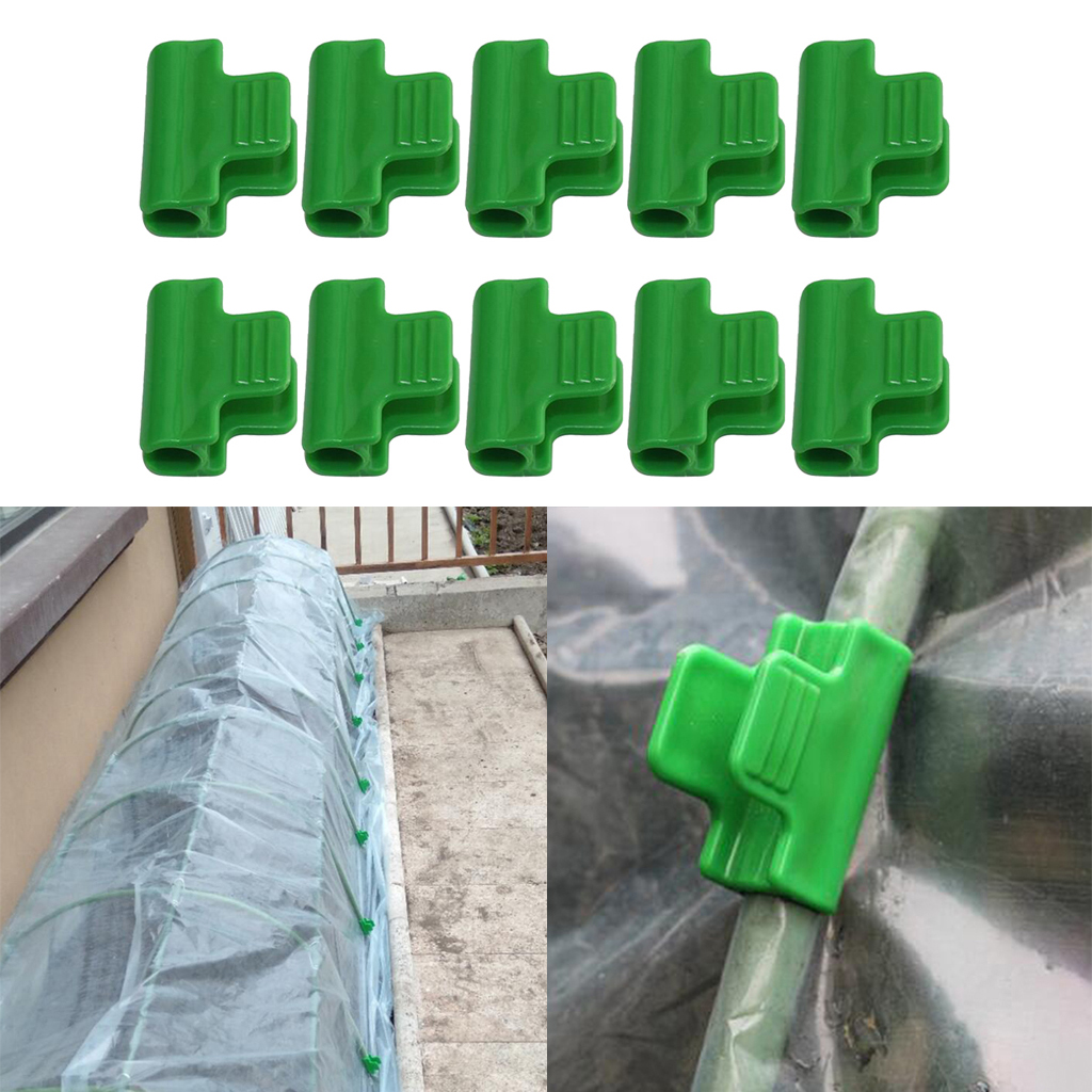 10Pcs Pipe Clamps 11mm/0.43inch Plant Stakes Greenhouse Netting Tunnel Hoop 