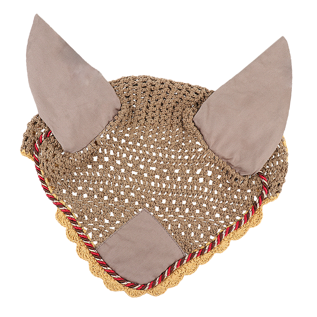 Horse Fly veil Crochet breathable Cotton Ear Net Bonnet/Hood Veil 