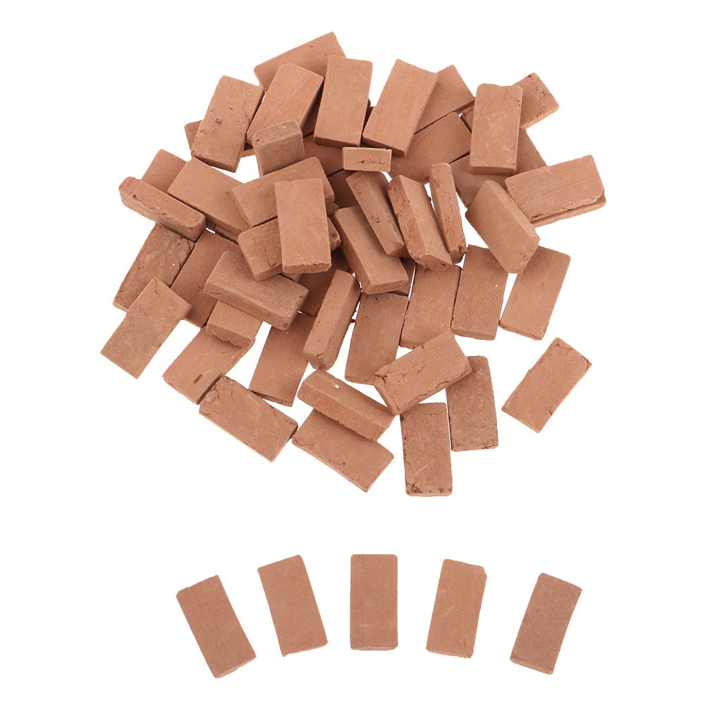 1/35 Scale Resin Kits Mini Red Bricks Model DIY Building Miniature Diorama Accessory, Pack of 50