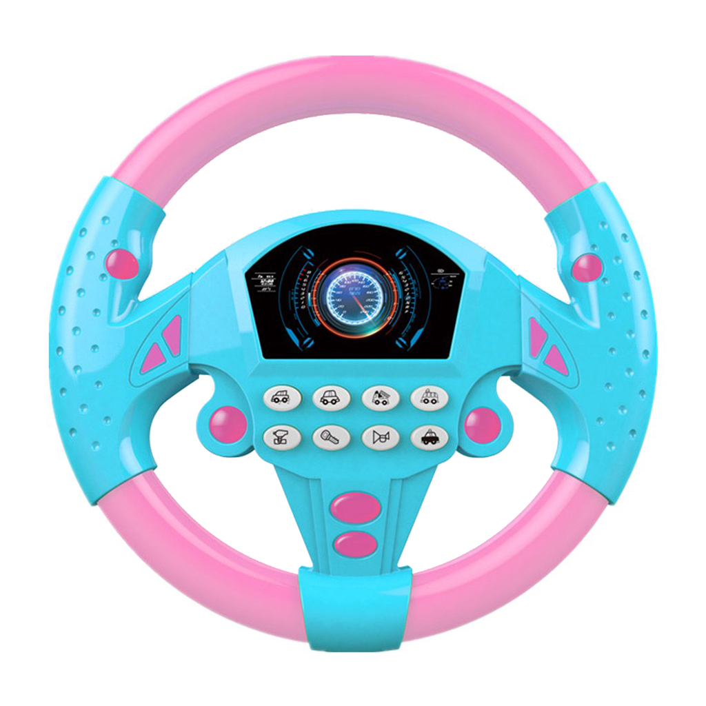 Steering Wheel Toy,Sound Light Simulated Driving Toy Pretend Driving Early  Educational Toy for Toddlers Babies