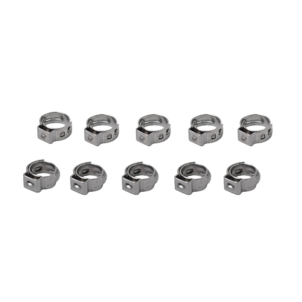 10 Pieces Car Stainless Steel Single Ear Hose Clamps 5.8mm-7mm